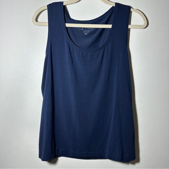 Chico’s Navy Blue Women's Modal/Cotton Blend Scoop Neck Tank Top Size 2 (Large) - Picture 1 of 3